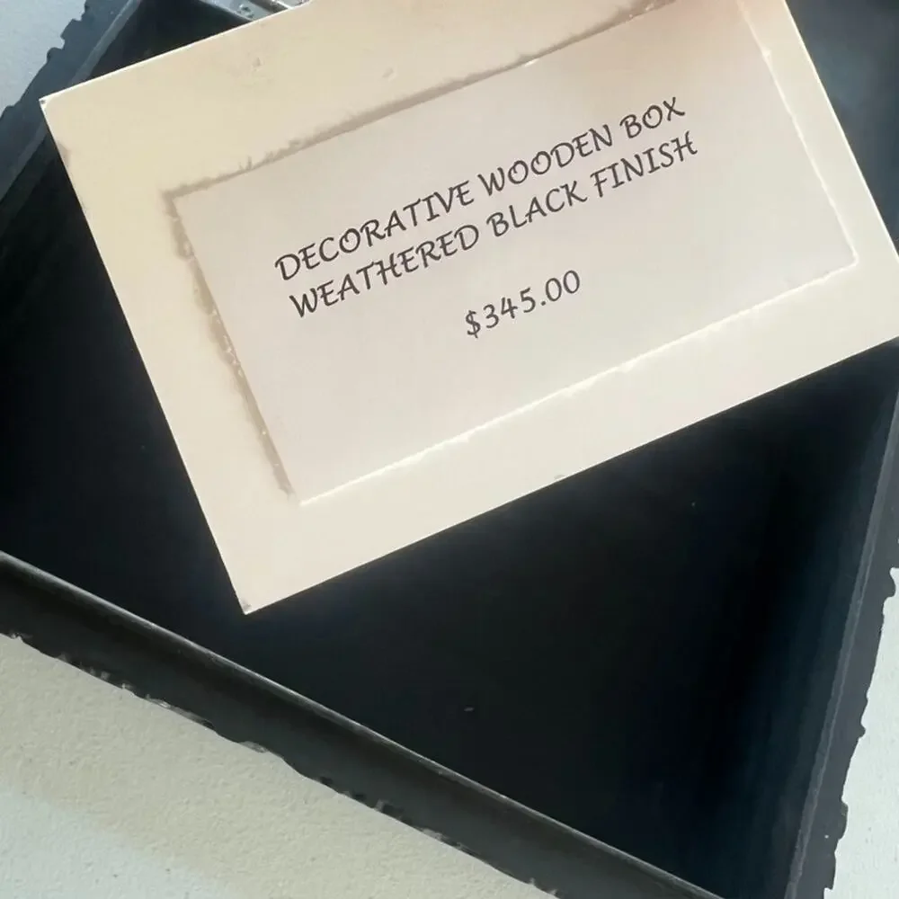 Dentwood Decorative Wooden Box Mango Weathered Black Medium Textured Brady Gray